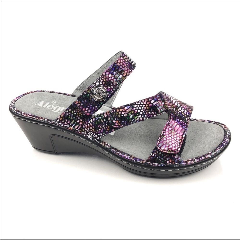 Alegria Snake Print Loti Funtastic Iridescent Sandals #299 - Picture 1 of 9